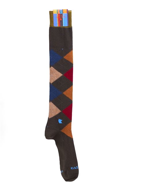 Brown long socks with inlay pattern Gallo GALLO | Socks | AP51156730349