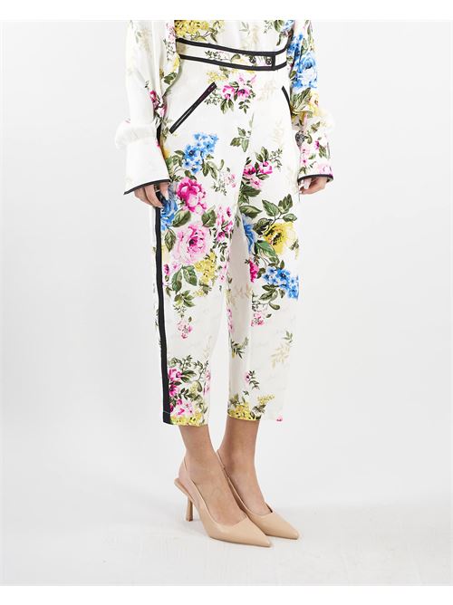 Pantaloni in raso con stampa floreale Blugirl by Bluemarine BLUGIRL | Pantalone | RA3050T3415Q9110