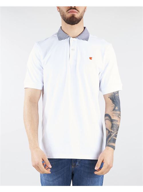 White polo shirt with blue seersucker collar Gallo GALLO |  | AP51389412678