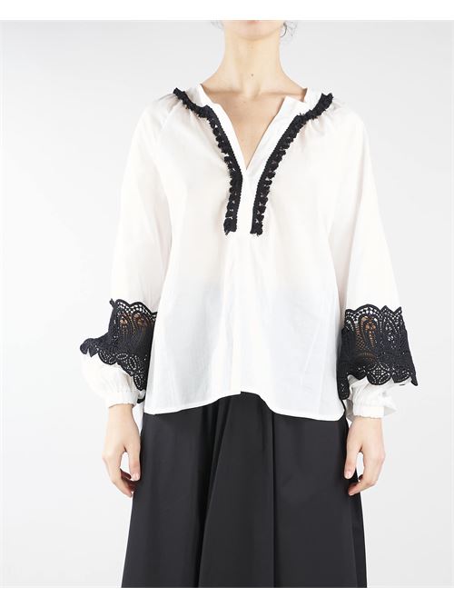 Blouse with lace inserts Icona ICONA | Blouse | PP5LE0011096