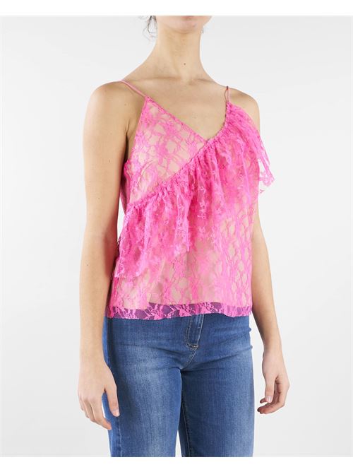 Lace top with rouches Nenette NENETTE | Top | FRESCA276