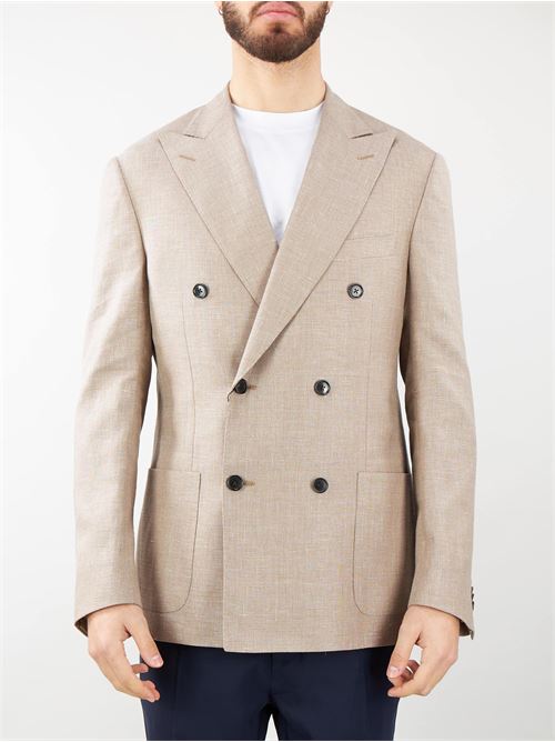 Linen and virgin wool blend double breasted jacket Corneliani CORNELIANI |  | 93XY89931826235