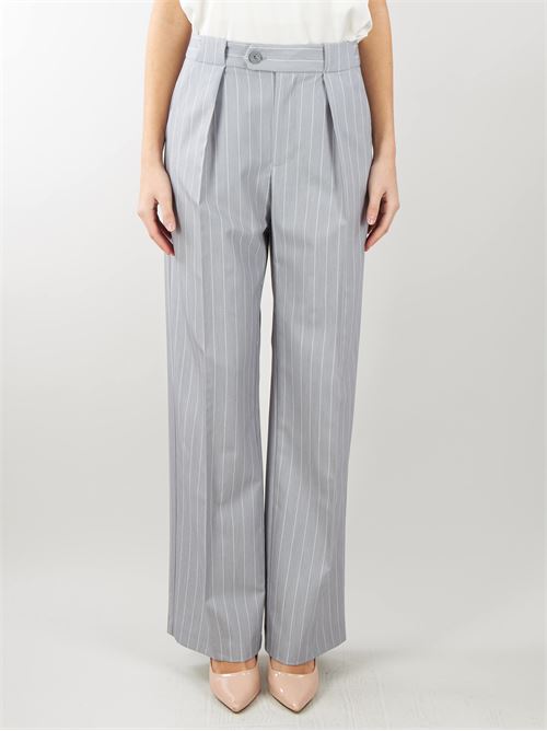 Straight pinstriped patterned trousers with pleats Imperial IMPERIAL | Trousers | P4Q3HBS98