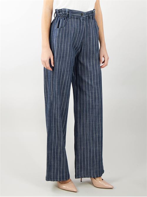 Pantalone in cotone a righe Imperial IMPERIAL | Pantalone | P9990018R89