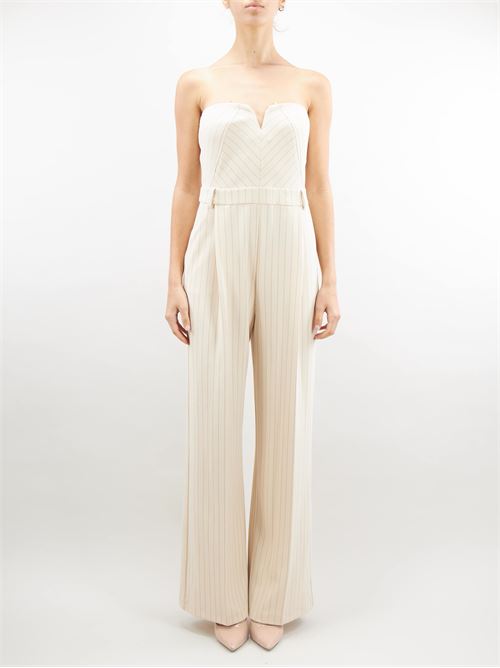 Pinstripe pattern d?collet? jumpsuit with pleats Imperial IMPERIAL | Jumpsuits | Y520HID14