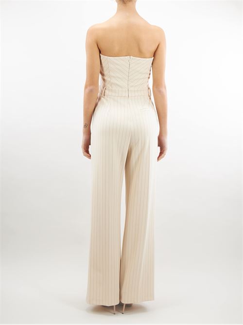 Pinstripe pattern décolleté jumpsuit with pleats Imperial IMPERIAL | Suit | Y520HID14