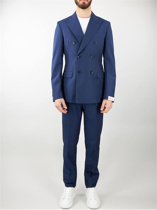 Virgin wool and cotton blend double breasted suit Paoloni PAOLONI |  | 3611A49824103488