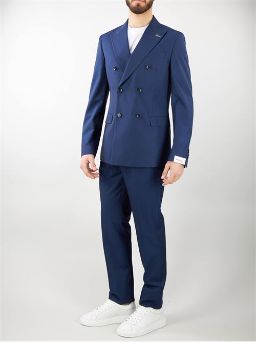 Virgin wool and cotton blend double breasted suit Paoloni PAOLONI | abito en | 3611A49824103488