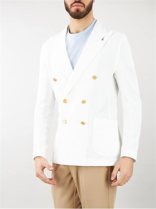Double breasted knitted jacket with gold buttons Paoloni PAOLONI | Jacket | 3611G967Y24106702