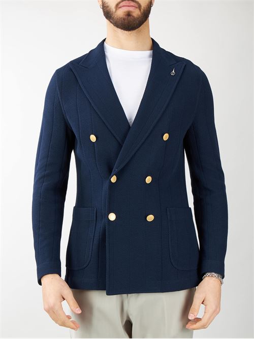 Double breasted knitted jacket with gold buttons Paoloni PAOLONI | Jacket | 3611G967Y24106789