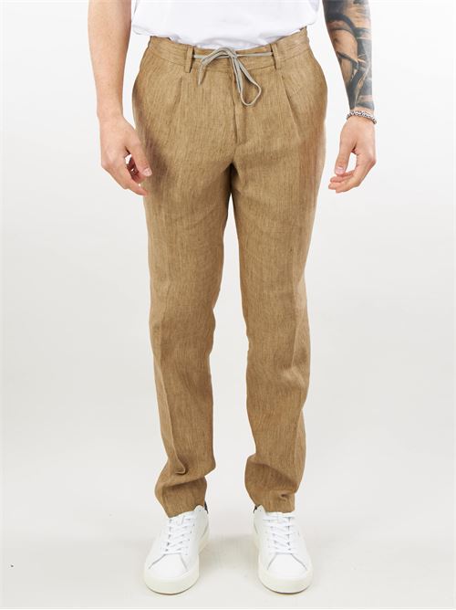 Pantalone in lino con elastico in vita Paoloni PAOLONI | Pantalone | 3611P10724104327