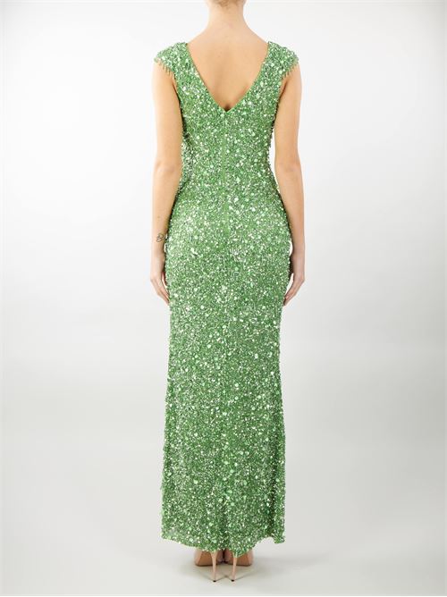 Longuette dress with embroidery micro pearls PERLAROSSA | abito en | 62191815