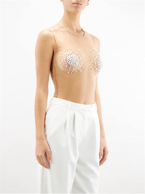 Transparent bodysuit with pearl embroidery Silence SILENCE |  | BO12300